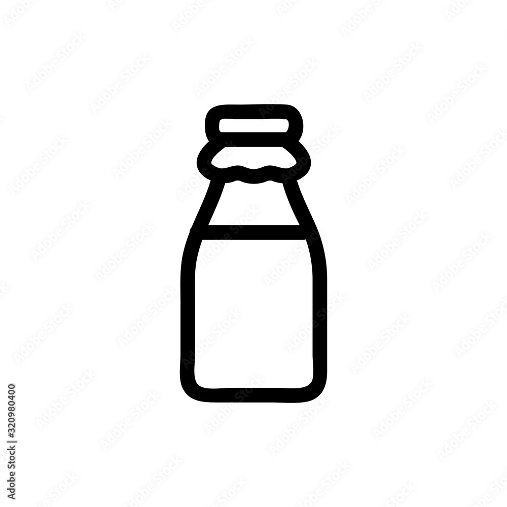 milk bottle icon vector. Thin line sign. Isolated contour symbol illustration milk bottle icon vector. Thin line sign. Isolated contour symbol illustration
