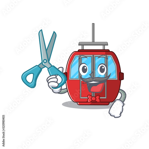 Cartoon character of Sporty Barber ropeway design style