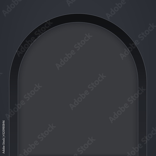 Black arch niche. Recess in a dark wall in arch shaped . Editable Background Vector illustration.