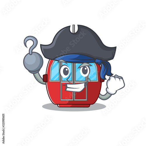 Cute ropeway mascot design with a hat