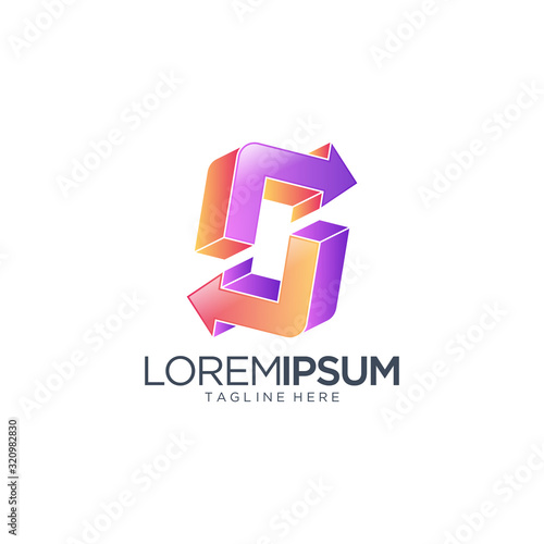 Free Download Abstract 3D Arrow Logo Vector Template - GFXLoad