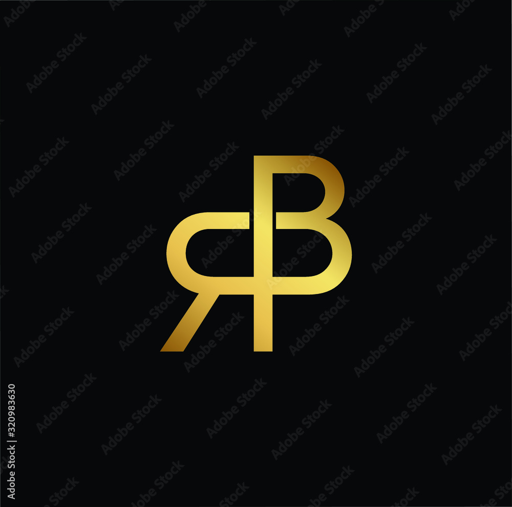 Outstanding professional elegant trendy awesome artistic black and gold color RB BR initial based Alphabet icon logo. Outstanding professional elegant trendy awesome artistic black and gold color RB BR initial based Alphabet icon logo.