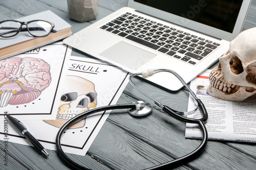 Stethoscope with laptop and...