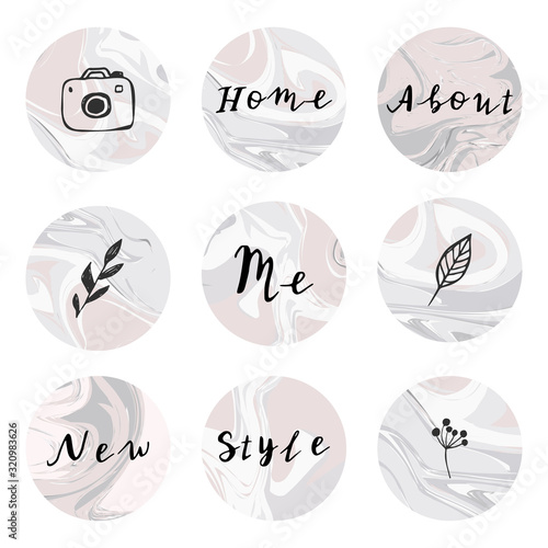 Highlights Stories Covers for popular social media with hand drawn elements.