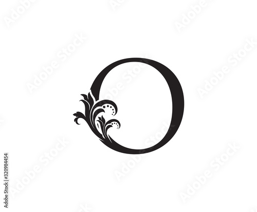 Vintage O Letter Logo. Black O With Classy Floral Shape design perfect for Boutique, Jewelry, Beauty Salon, Cosmetics, Spa, Hotel and Restaurant Logo. 
