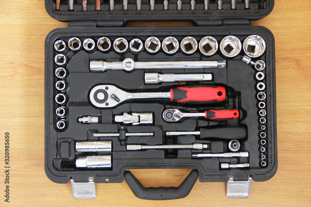 a set of metal tools for screwdrivers and nozzles for repair and installation a set of metal tools for screwdrivers and nozzles for repair and installation
