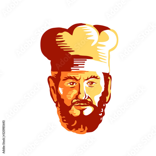 Hipster Cook Chef Beard Retro