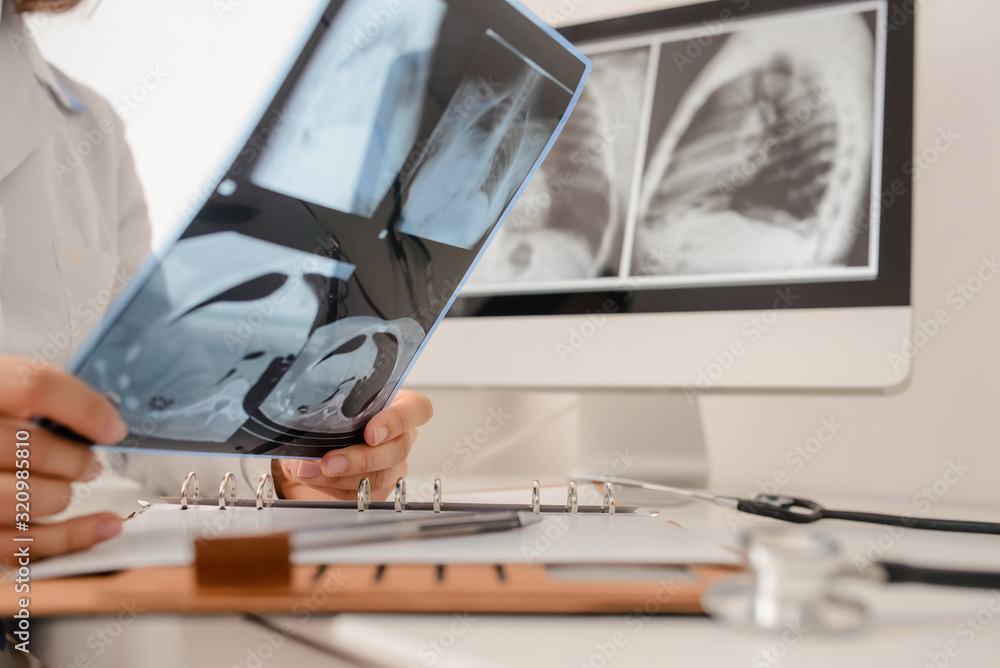 Fototapeta premium Close up picture of young woman radiologist