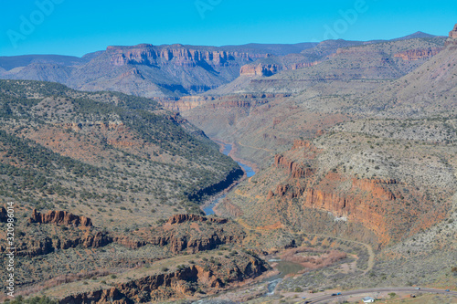 Scenic Beauty of Salt River Canyon in Gila County, Tonto National Forest, Arizona USA
