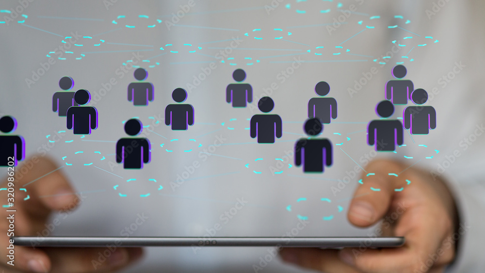 Network team. Social network. 3d illustration Network team. Social network. 3d illustration