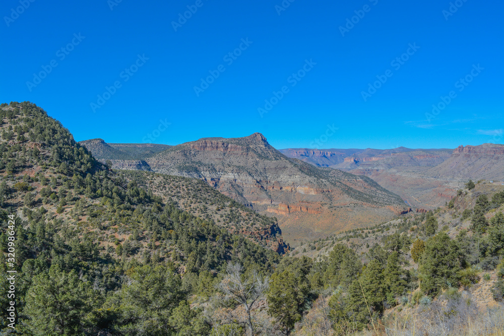 Scenic Beauty of Salt River Canyon in Gila County, Tonto National Forest, Arizona USA