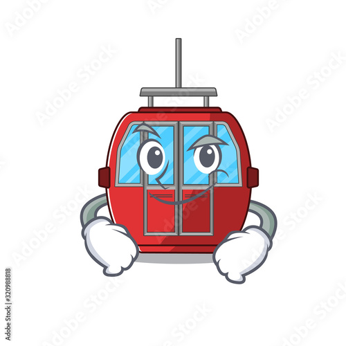 Cool ropeway mascot character with Smirking face