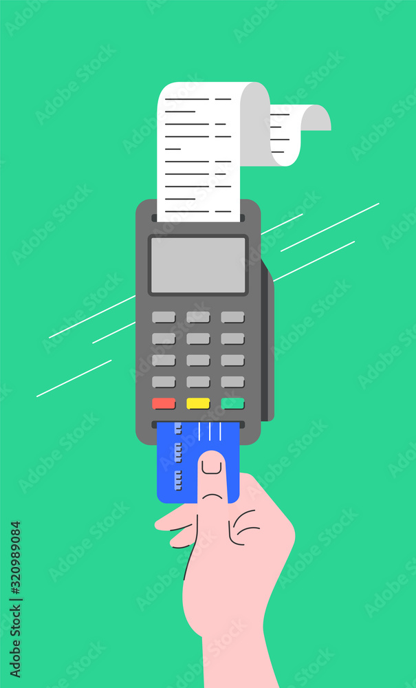 Vecteur Stock Electronic payment concept. Flat linear illustration of