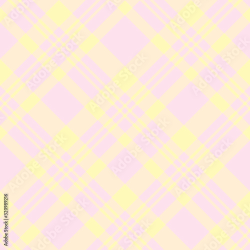 Seamless pattern in gentle light pink and yellow colors for plaid, fabric, textile, clothes, tablecloth and other things. Vector image. 2