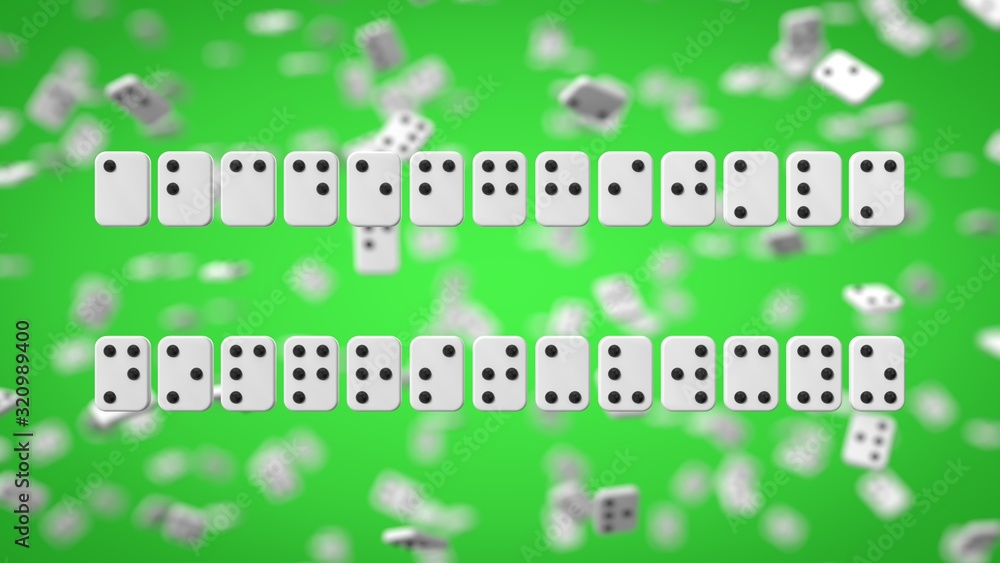 Fototapeta premium braille alphabet on green background. 3d illustration