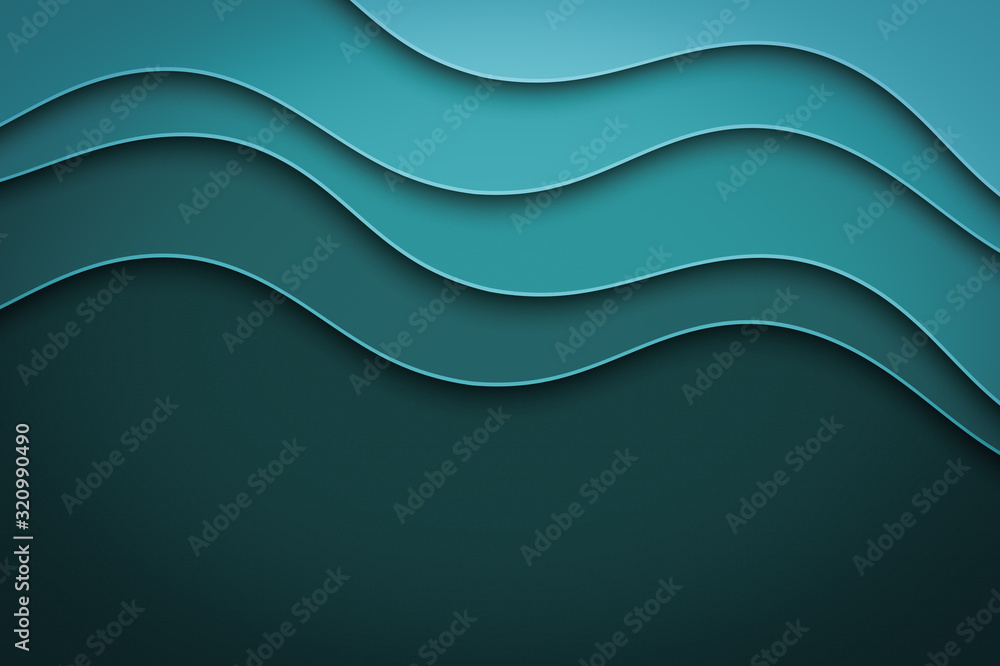 Abstract curve waves line. Layout  paper cut illustration. Abstract wavy paper cut banner.