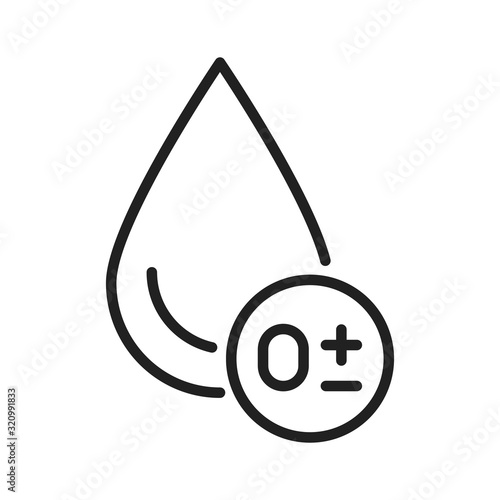 0 plus minus blood group black line icon. Donorship concept. Pictogram for web, mobile app, promo. UI UX design element. Editable stroke.