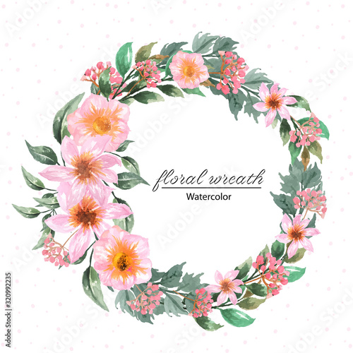 floral frame with gorgeous pink flowers
