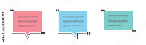 Quote text bubble or note, box or template.