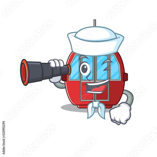 A picture of ropeway working as a Sailor with binocular