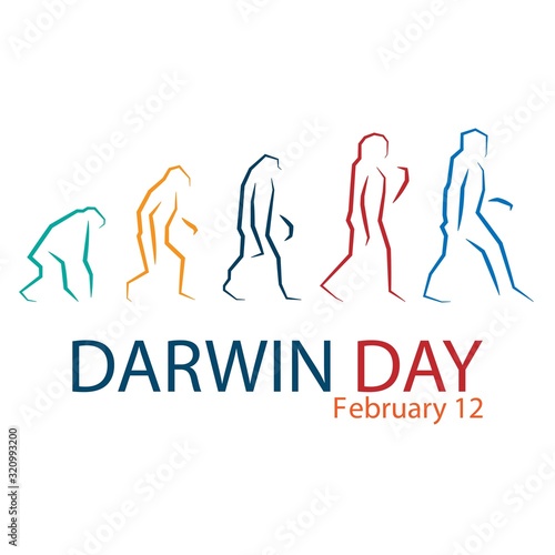 Fotótapéta International Darwin Day February 12 design vector illustration.
