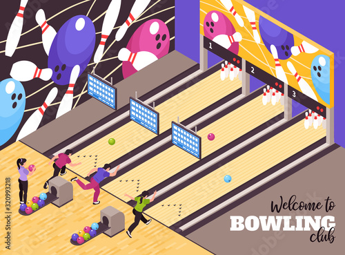 Bowling Club Isometric Poster 