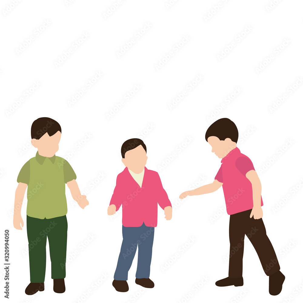 silhouette in a flat style, children silhouette in a flat style, children