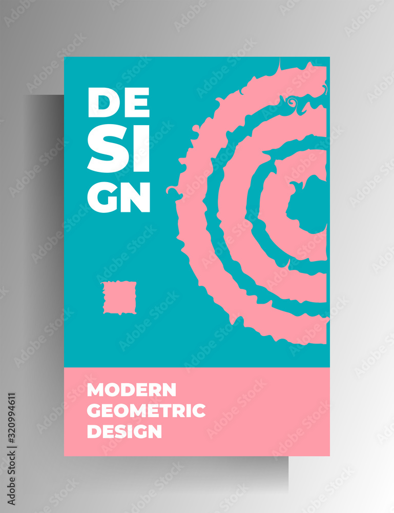 Plakat Cover geometrical design. Color vector illustration.