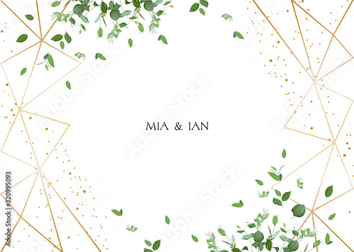 Herbal minimalistic horizontal vector frame