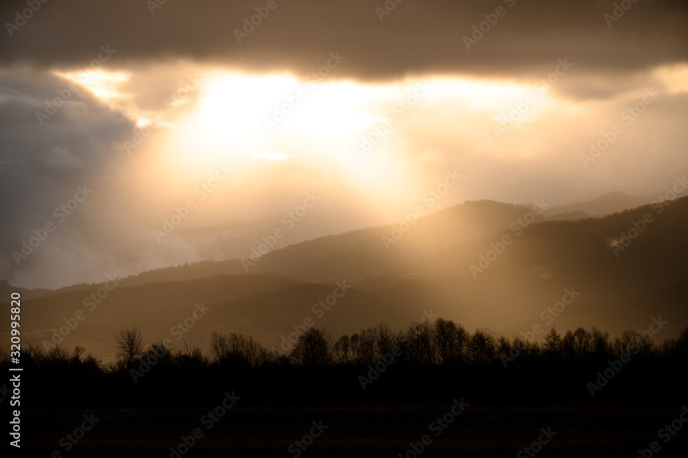 Low clouds covering the surrounding peaks in Retezat Mountains National Park - Hunedoara