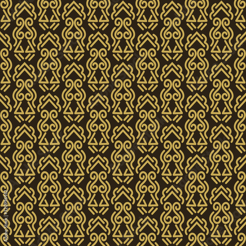 Seamless pattern Black and gold colors. Geometric pattern in a modern style. Suitable for book cover, poster, logo, invitation. Vector image.