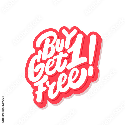 Buy one get one free. Vector icon.