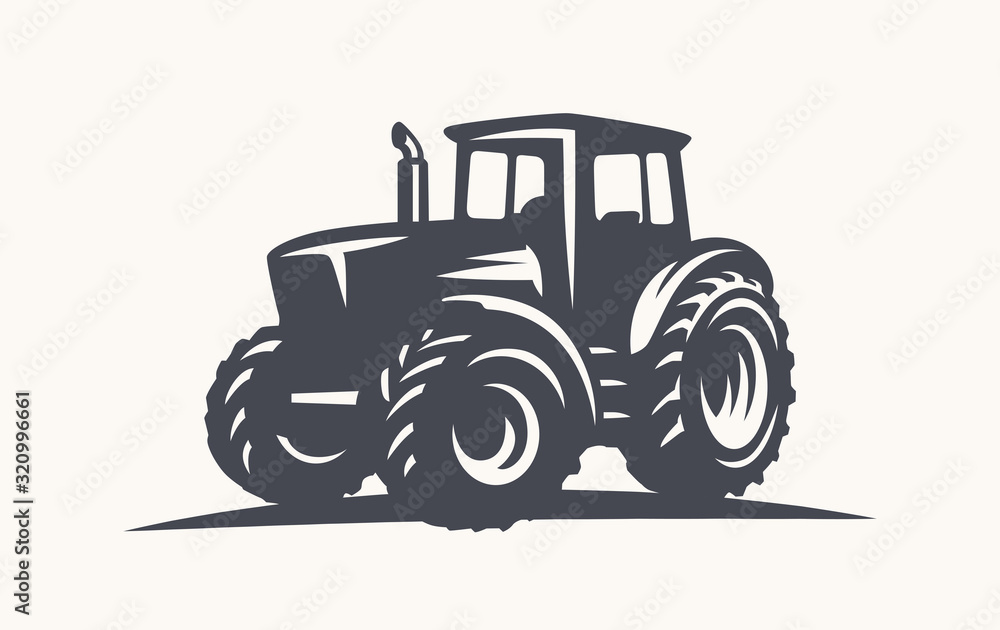 Modern tractor illustration on white background.