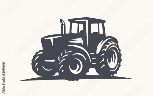 Modern tractor illustration on white background. photo