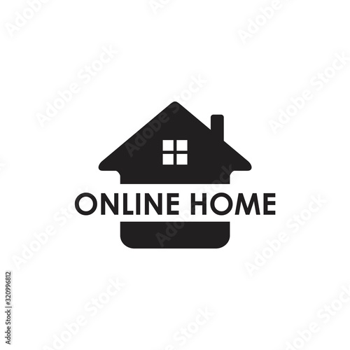 Online Home Logo Simple and Templates Vector