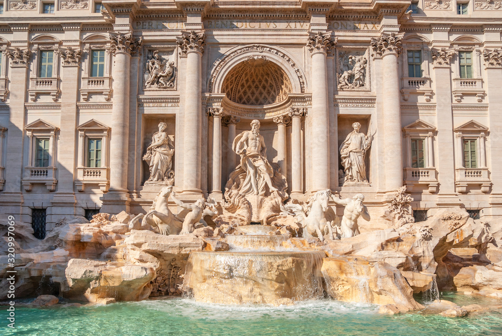 Trevi Fountain, Rome, Italy. Trevi Fountain is one of the main tourist attractions in the city.