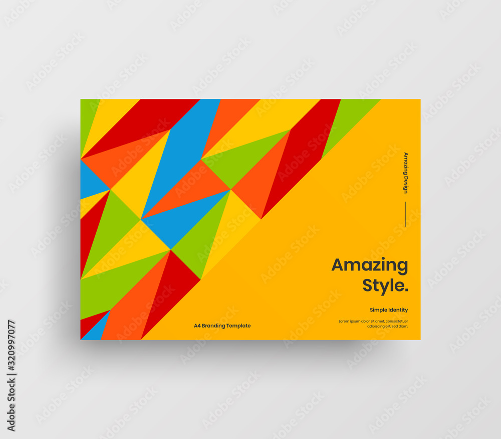 Creative business presentation vector A4 horizontal orientation front page mock up. Modern corporate report cover abstract geometric illustration design layout. Company identity brochure template. Creative business presentation vector A4 horizontal orientation front page mock up. Modern corporate report cover abstract geometric illustration design layout. Company identity brochure template.