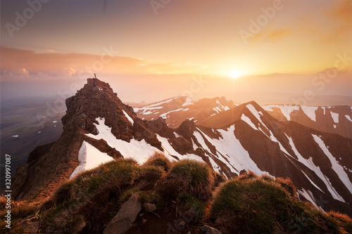 sunset in the mountains