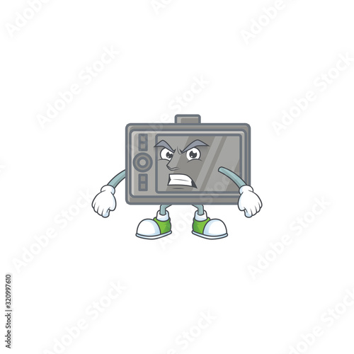 cartoon character of wacom with angry face
