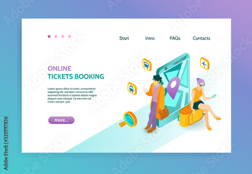 Booking Isometric Landing Page