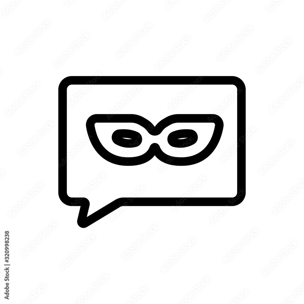 Hidden user internet icon vector. Thin line sign. Isolated contour symbol illustration