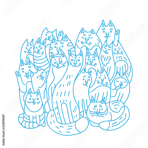 Cats family vector illustration