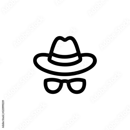 Hidden flatterer internet icon vector. Thin line sign. Isolated contour symbol illustration