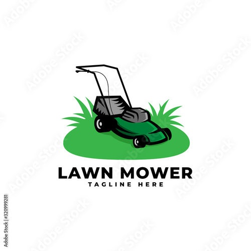 Lawn Mower Logo Vector Icon Illustration
