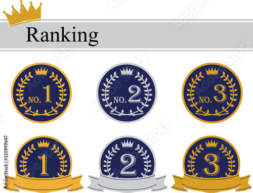 ランキング　No,1 2 3 マーク