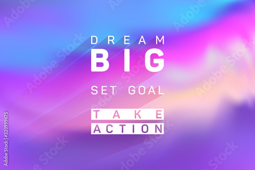 Dream big, set goal, take action business quote poster.