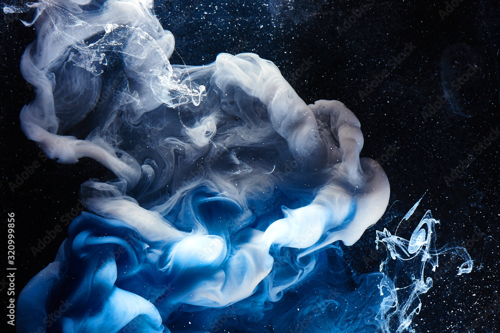 Abstract blue outer space science background. Vibrant colors galaxy sky,  ocean, sea. Mystical liquid chemicals smoke, chemistry and biology creative  backdrop paper Stock Photo | Adobe Stock