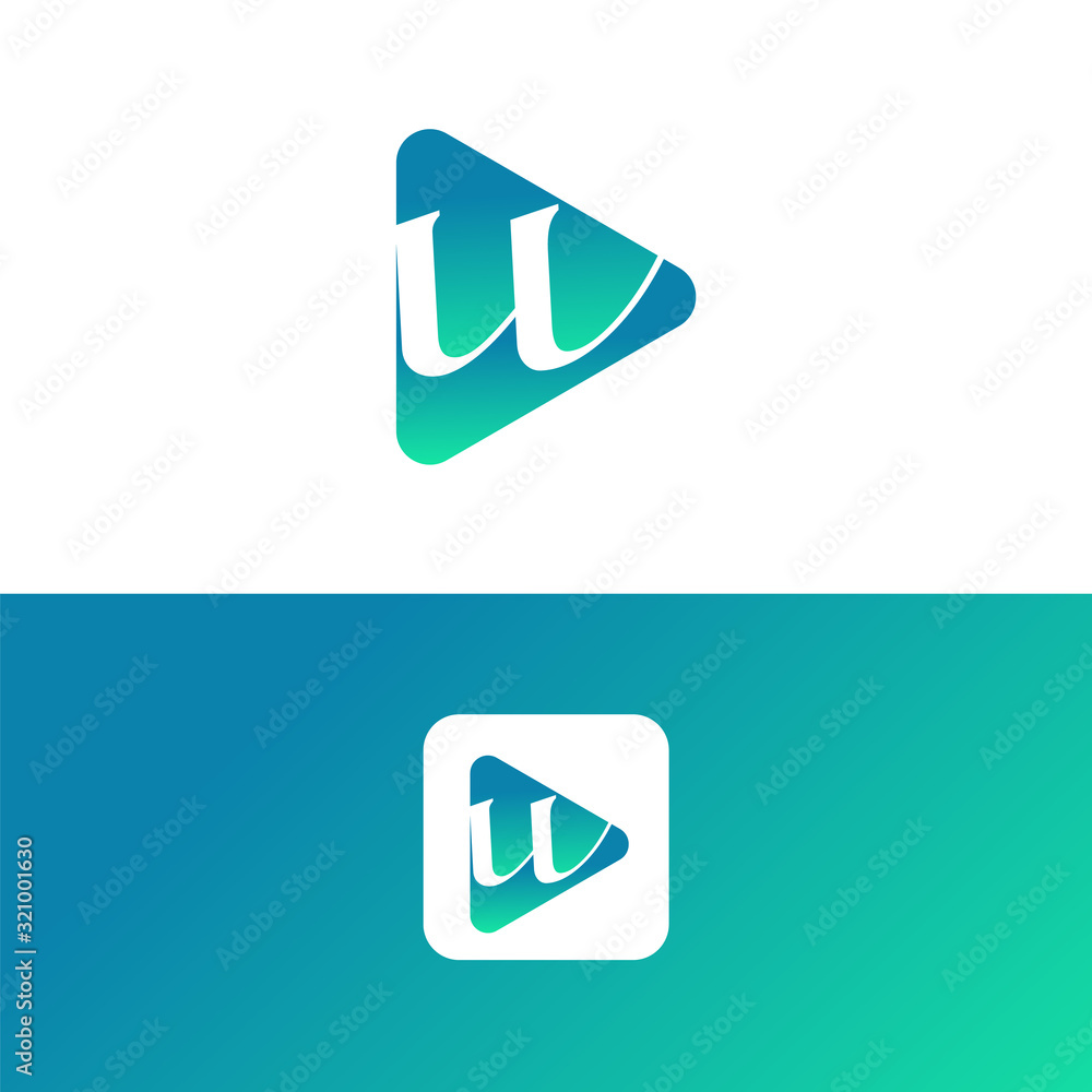 u letter logo Icon play button with combination of initial letter u u letter logo Icon play button with combination of initial letter u