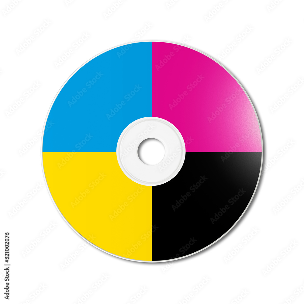 CMYK CD - DVD on white background CMYK CD - DVD on white background
