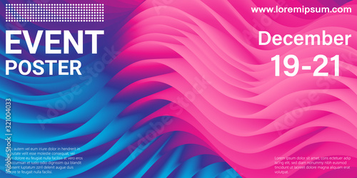 Event poster. Party background. Fluid flow.Vector